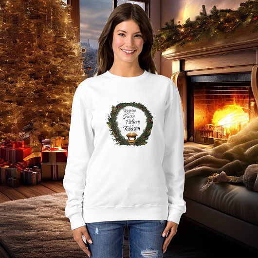 Freude und Glauben an die Krippe Sweatshirt