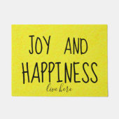 FREUDE und GLÜCK Livehier herrliches Gelb Fußmatte (Vorderseite)