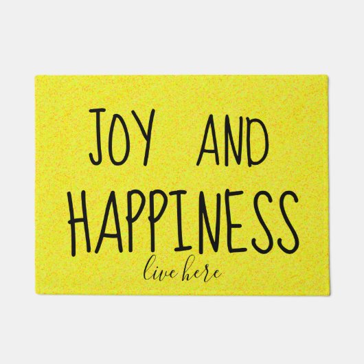 FREUDE und GLÜCK Livehier herrliches Gelb Fußmatte (Vorderseite)