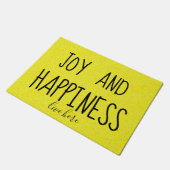 FREUDE und GLÜCK Livehier herrliches Gelb Fußmatte (Schrägansicht)