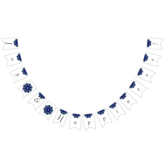 Freude und Glück! Mandala in dunkelblau Wimpelkette (Alle)