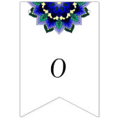 Freude und Glück! Mandala in dunkelblau Wimpelkette (Zweite Fahne)