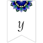 Freude und Glück! Mandala in dunkelblau Wimpelkette (Dritte Fahne)