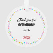 Freude und Licht Vielen Dank Lehrer Akrylic Orname Ornament (Rückseite)