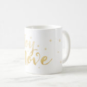Freude und Liebe | Elegante Handwriting Holiday St Kaffeetasse (VorderseiteRechts)