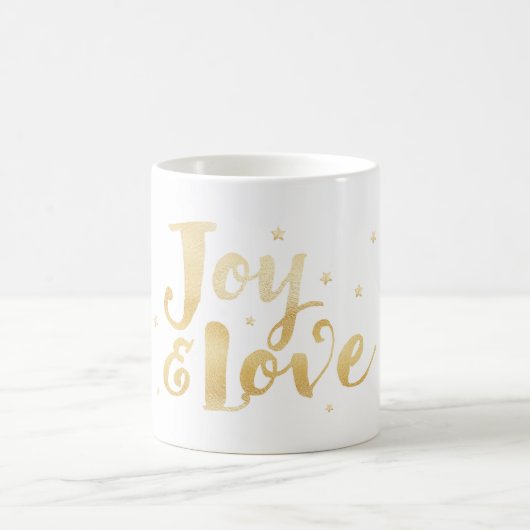 Freude und Liebe | Elegante Handwriting Holiday St Kaffeetasse (Mittel)