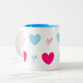 Freude und Liebe Herz Zweifarbige Tasse (Vorderseite Links)