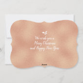 Freude und Liebe Weihnachten Rose Gold Card (Rückseite)
