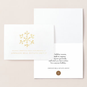 Freude und Schneeflocke Holiday Greetings Folienkarte