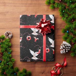 Freude und Taube auf Schwarz Geschenkpapier