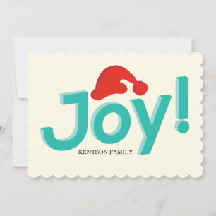 Freude und Weihnachtsmannmütze Feiertagskarte