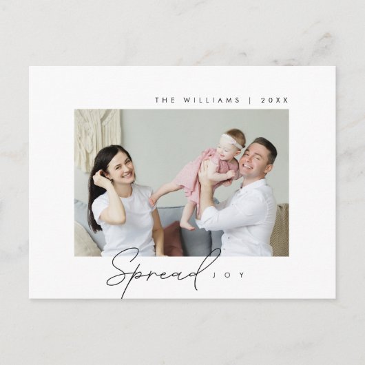 Freude verbreiten, frohe Weihnachtsgrüße, Foto der Postkarte (Vorderseite)