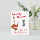 Freude verbreiten, keine Keime! Hand Sanitizer-Kar Karte (Stehend Vorderseite)