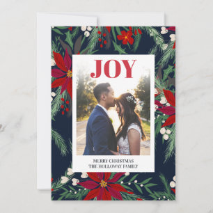 Freude Weihnachten chic florales Euphorbien-Muster