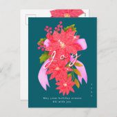 Freude Weihnachten Weihnachtsstern Teal (Vorne/Hinten)