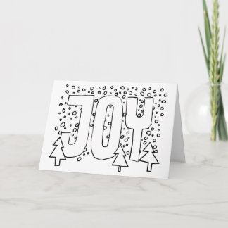 Freude-Weihnachtskarte, Selbst-Ausmalen, Schneebed Karte