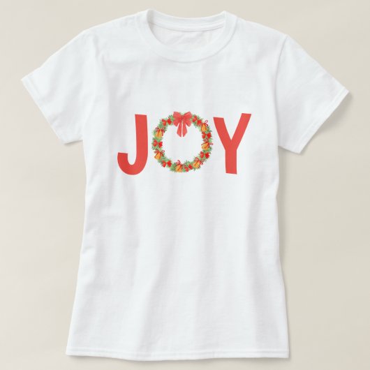 Freude Weihnachtskranz Festlich Feiertag T-Shirt (Design vorne)