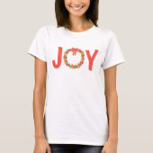 Freude Weihnachtskranz Festlich Feiertag T-Shirt (Vorderseite)
