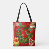 Freude Weihnachtskranz Lebkuchen Feiertags-Tasche Tasche (Rückseite)