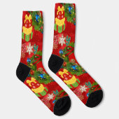 Freude Weihnachtskranz Lebkuchen Premium Crew Sock Socken (Rechts)