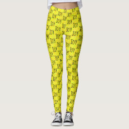 FREUDE Wort-Muster-Entwurfs-helles Gelb Leggings