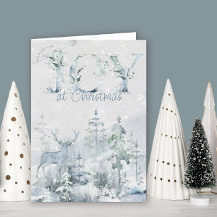 Freude zu Weihnachten Aquarell Winterwald