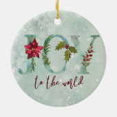 Freude zum Weltblumenschneewinter Keramik Ornament (Hinten)