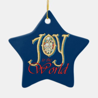Freude zur Welt mit Buntglas-Geburt Christi Keramikornament
