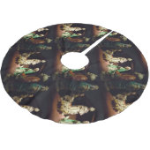 Freude zur Welt Polyester Weihnachtsbaumdecke (Schrägansicht)