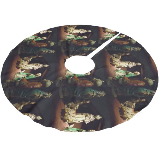 Freude zur Welt Polyester Weihnachtsbaumdecke (Schrägansicht)