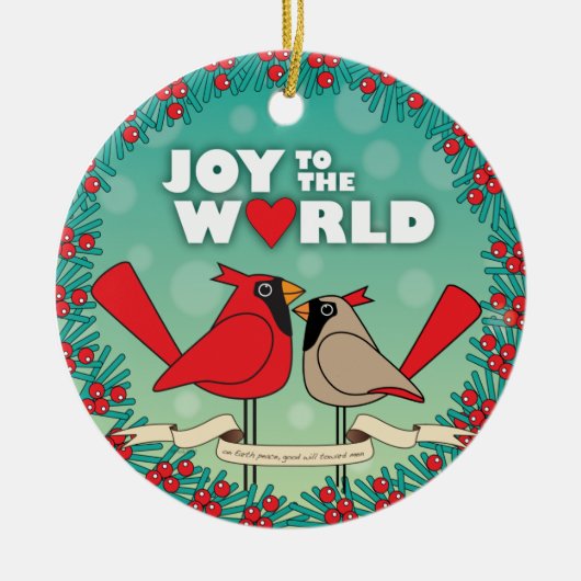 Freude zur Weltweihnachtsverzierung Keramik Ornament (Vorne)