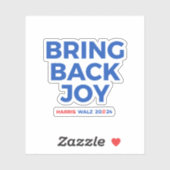 Freude zurück - Harris Walz 2024 Aufkleber (Blatt)