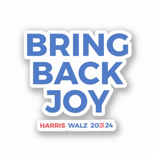 Freude zurück - Harris Walz 2024 Aufkleber (Vorderseite)