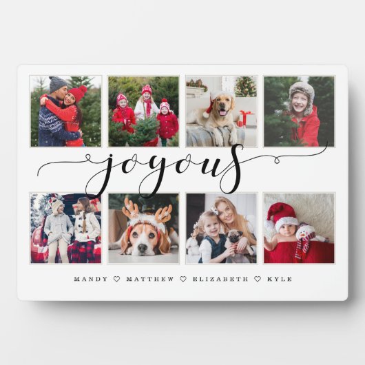 Freudendes Script Family Foto Keepake Collage Plaq Fotoplatte (Vorderseite)