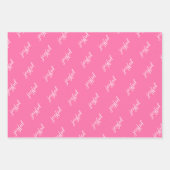 Freudendes Script Snowflake Pink Holiday Geschenkpapier Set (Vorderseite 2)