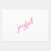 Freudendes Script Snowflake Pink Holiday Geschenkpapier Set (Vorderseite)