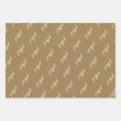 Freudendes Script Snowflakes Beige Urlaub Geschenkpapier Set (Vorderseite 2)