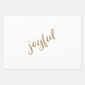 Freudendes Script Snowflakes Beige Urlaub Geschenkpapier Set (Vorderseite)