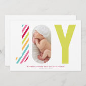 Freudene Streifen | Hellgrün Feiertagskarte (Vorne/Hinten)