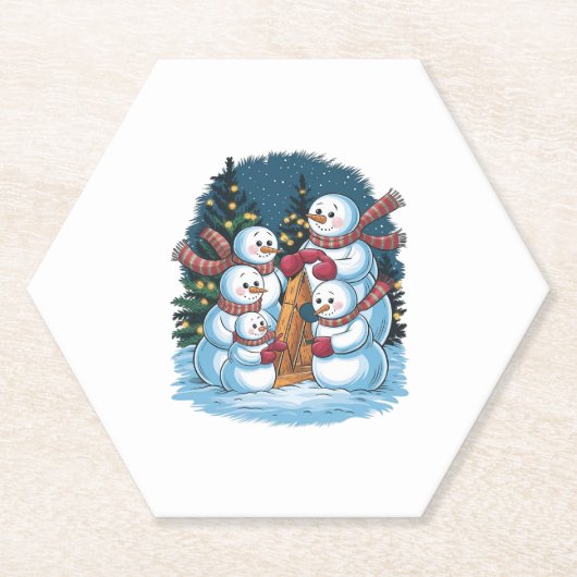 Freudenfamilie Snowman Untersetzer (Vorderseite)