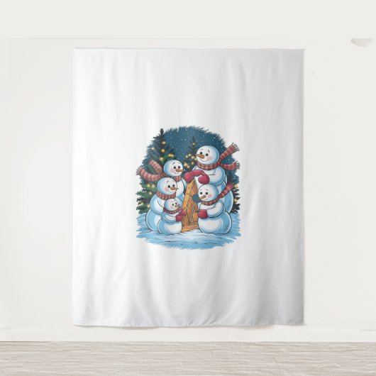 Freudenfamilie Snowman Wandteppich (Vorderseite)