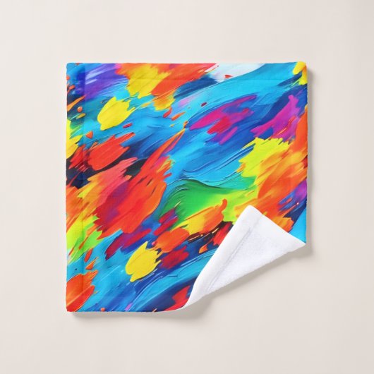 Freudenfarbige Explosionszeichnung Badhandtuch Set (Waschlappen)