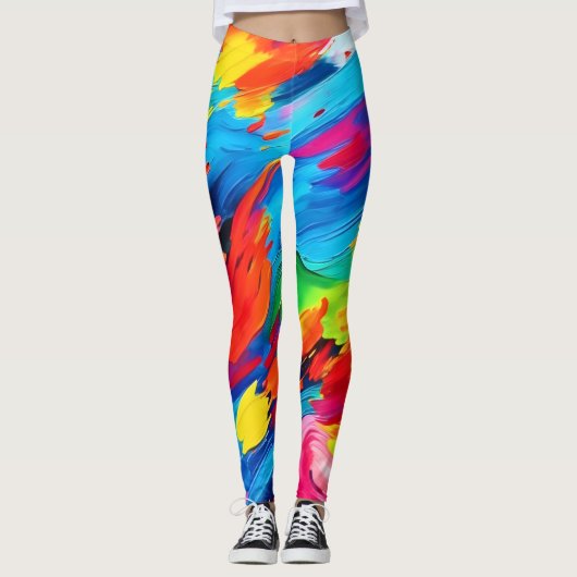 Freudenfarbige Explosionszeichnung Leggings (Vorderseite)