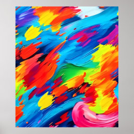 Freudenfarbige Explosionszeichnung Poster