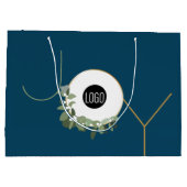 Freudenfeuer Firmenlogo Holiday Blue Weihnachten Große Geschenktüte (Rückseite)