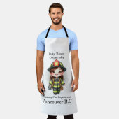 Freudenfeuerwehrer in heller Ausrüstung mit Kamera Schürze (Getragen)