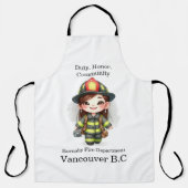 Freudenfeuerwehrer in heller Ausrüstung mit Kamera Schürze (Vorderseite)