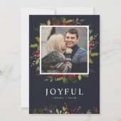 Freudengrün | Editierbares Foto Feiertagskarte (Vorderseite)