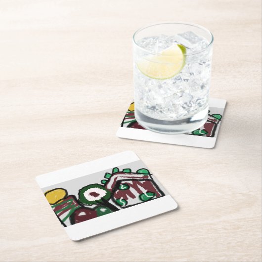 Freudenhaus Liebe Rechteckiger Pappuntersetzer (Vor Ort)