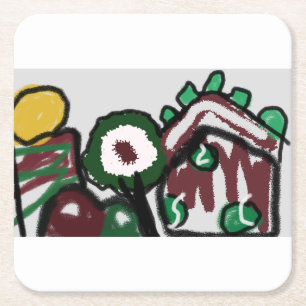 Freudenhaus Liebe Rechteckiger Pappuntersetzer